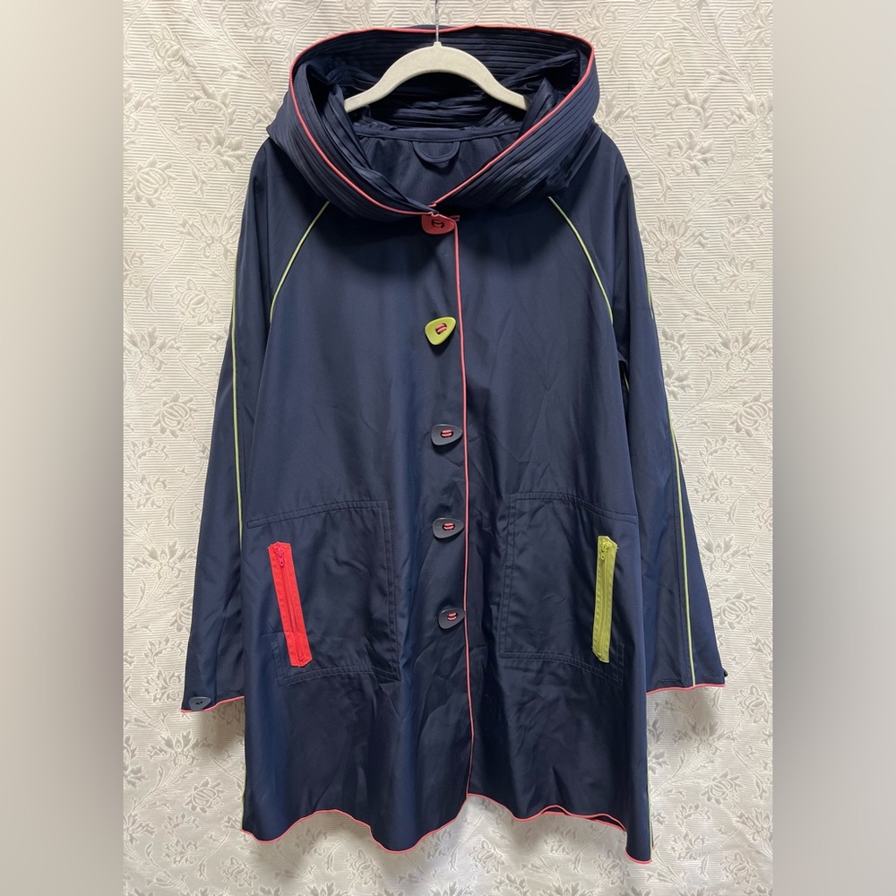 UBU Piped Navy Blue Raincoat